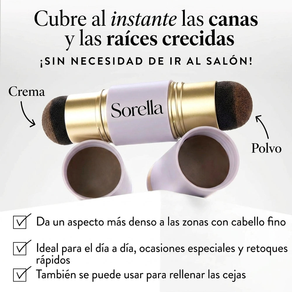 Crema y polvo para retocar raíces y cubrir cejas