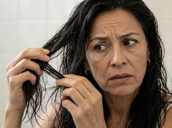 Deja el cabello pesado
