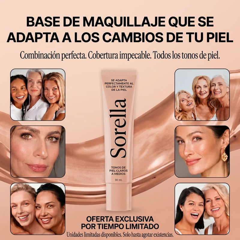 SORELLA™ - Base de Maquillaje Con Tono Inteligente