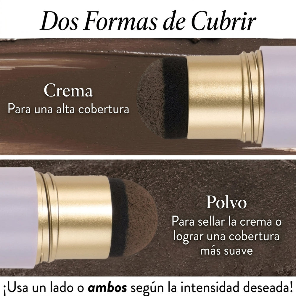 Crema y polvo para retocar raíces y cubrir cejas